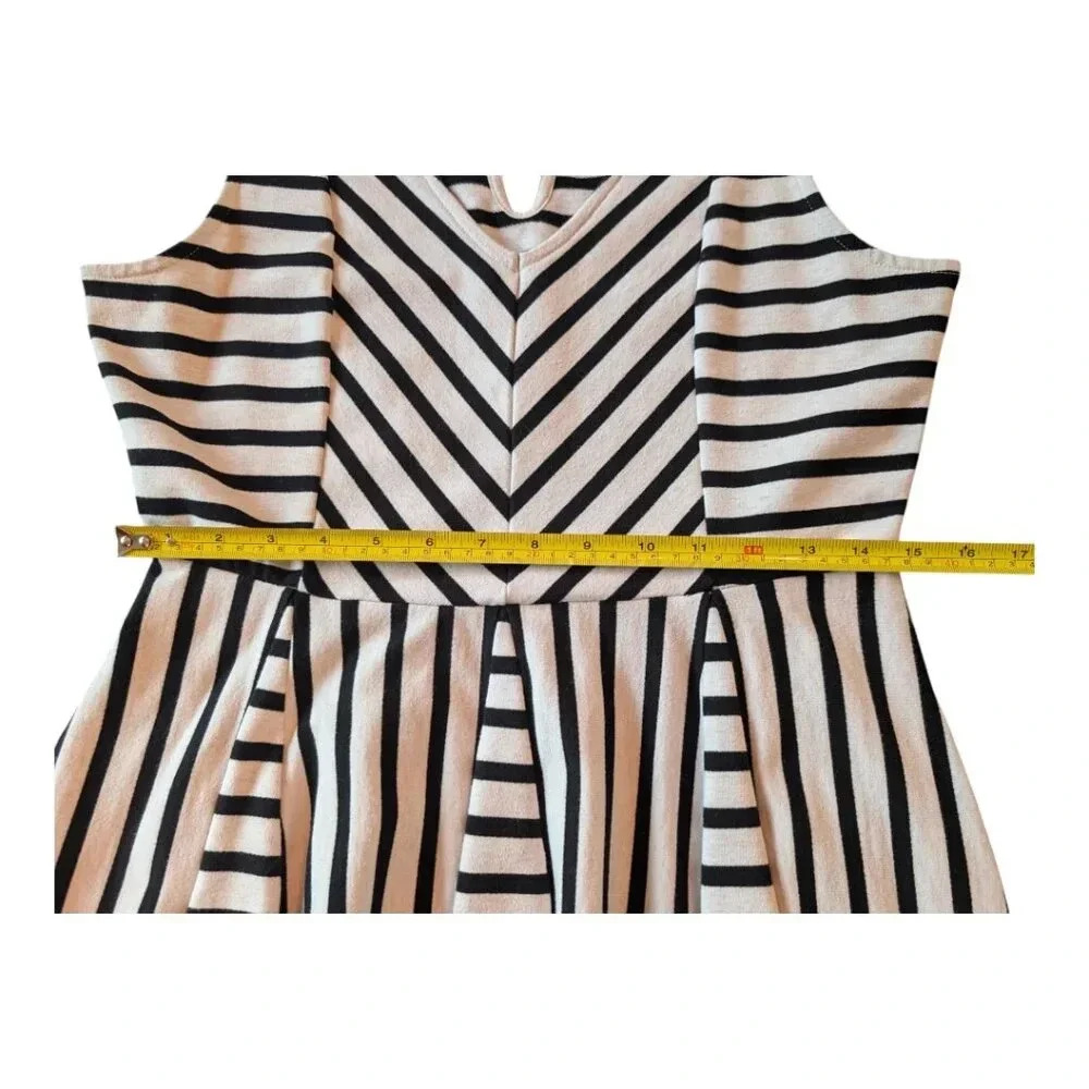 Anthropologie Saturday Sunday Striped Dress, Fit and Flare, Black & White, Sz L - Picture 10 of 11